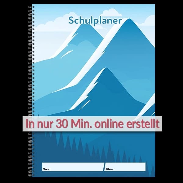 Individuell gestalteter Schulplaner mit personalisierbarem Cover und Inhalt
